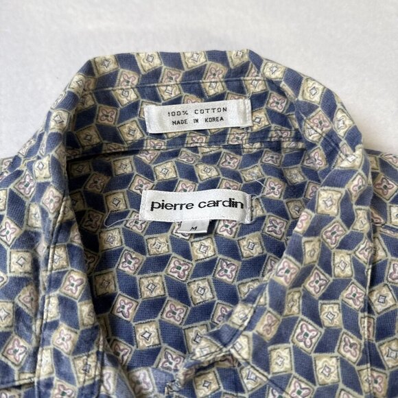 Pierre Cardin Mens Shirt Sz Medium Multicolor Short Sleeve Button Front Pocket - Picture 4 of 8